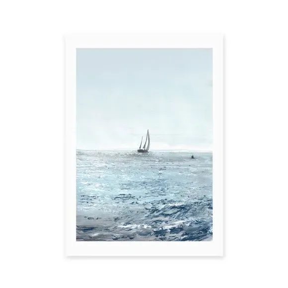 Portrait Seascape Print - Blue, Archival Paper