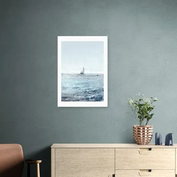 Portrait Seascape Print - Blue, Archival Paper image