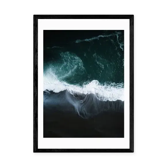 Portrait Wall Print Coastal Theme - Blue, Paper