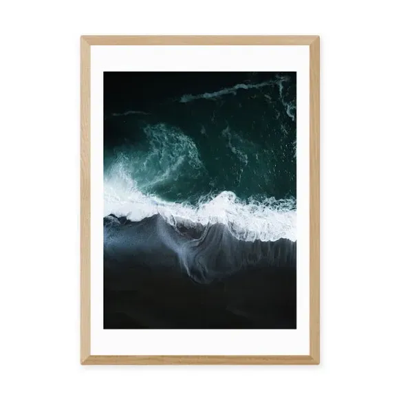 Portrait Wall Print Coastal Theme - Blue, Paper