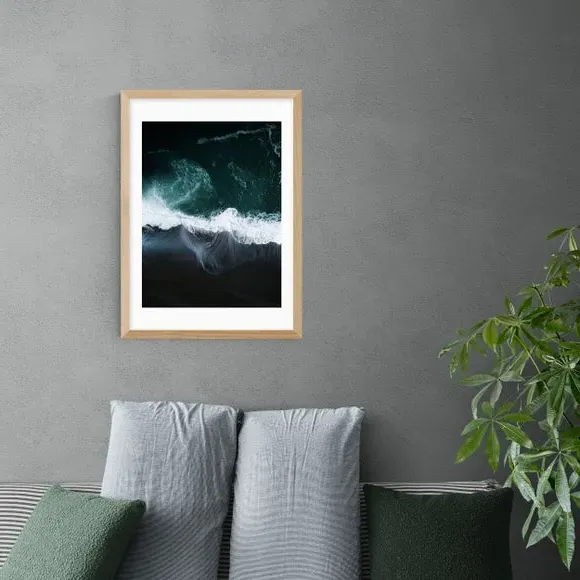 Portrait Wall Print Coastal Theme - Blue, Paper