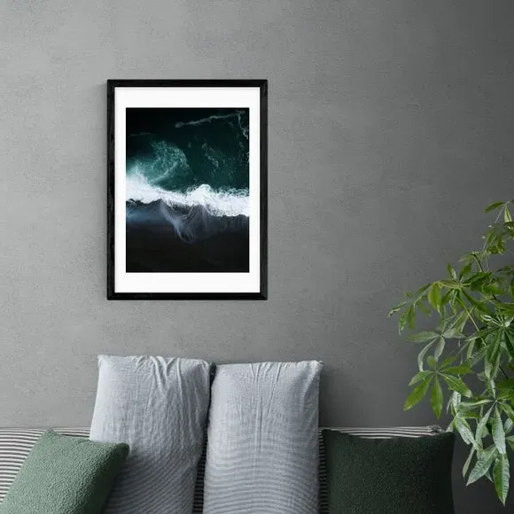 Portrait Wall Print Coastal Theme - Blue, Paper