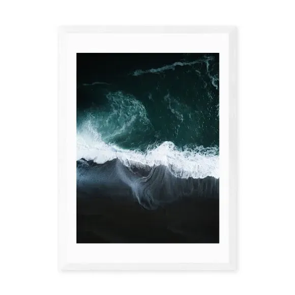 Portrait Wall Print Coastal Theme - Blue, Paper