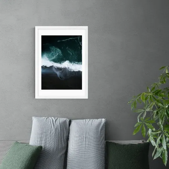Portrait Wall Print Coastal Theme - Blue, Paper