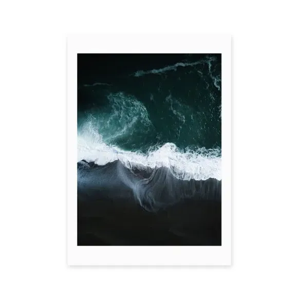Portrait Wall Print Coastal Theme - Blue, Paper
