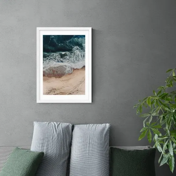 Portrait Wall Print Coastal Theme - Multicolor