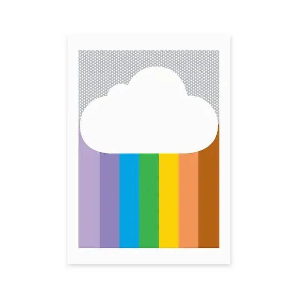 Portrait Wall Print Rainbow Cloud - Multicolor