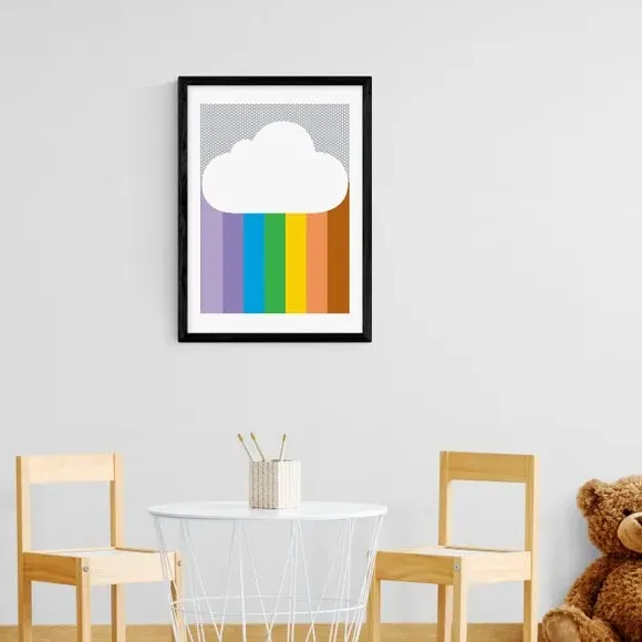 Portrait Wall Print Rainbow Cloud - Multicolor