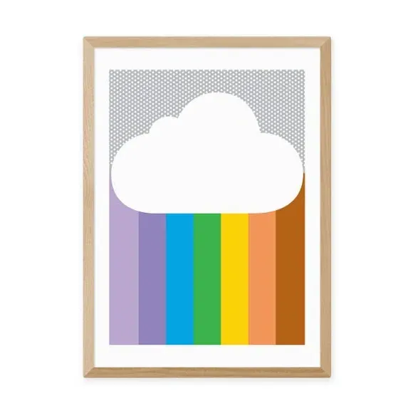 Portrait Wall Print Rainbow Cloud - Multicolor