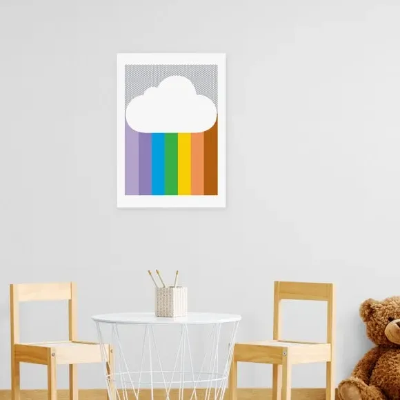 Portrait Wall Print Rainbow Cloud - Multicolor image