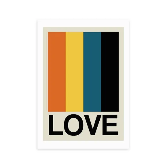 Portrait Wall Print Retro Stripe - Multicolor