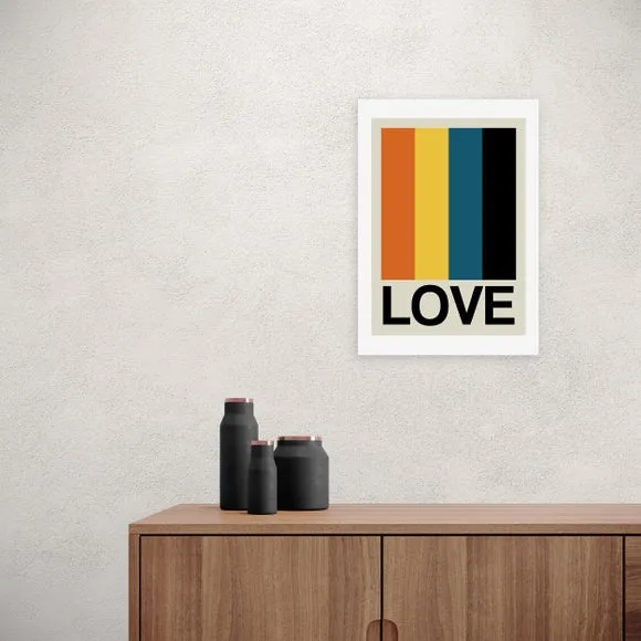 Portrait Wall Print Retro Stripe - Multicolor image