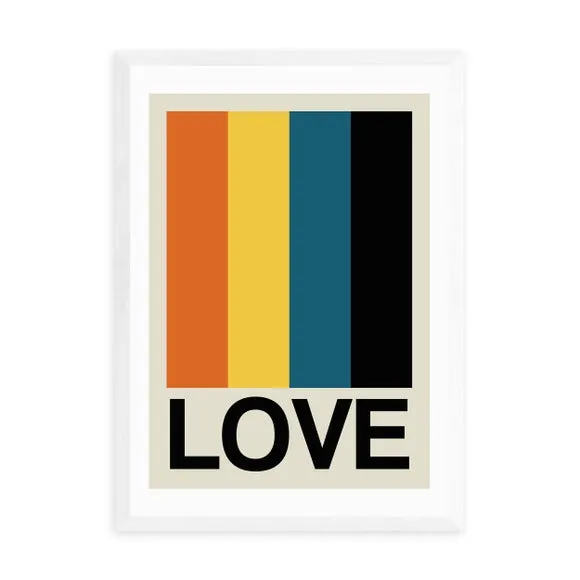 Portrait Wall Print Retro Stripe - Multicolor
