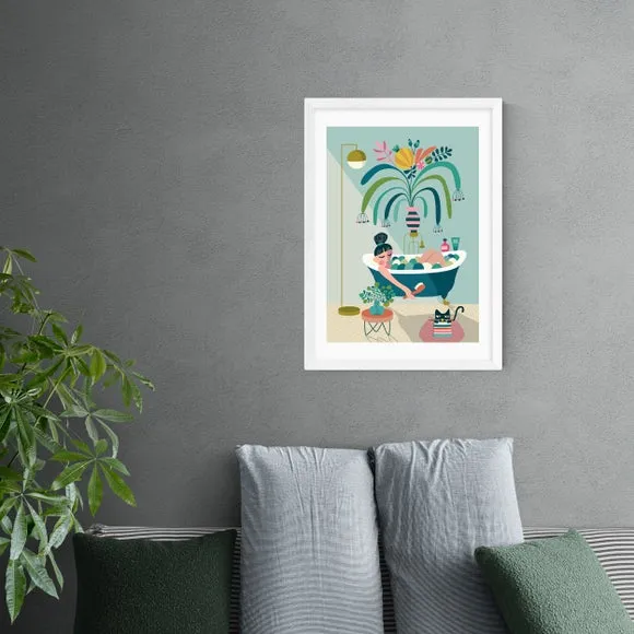 Portrait Wall Print with Bath Theme - Green