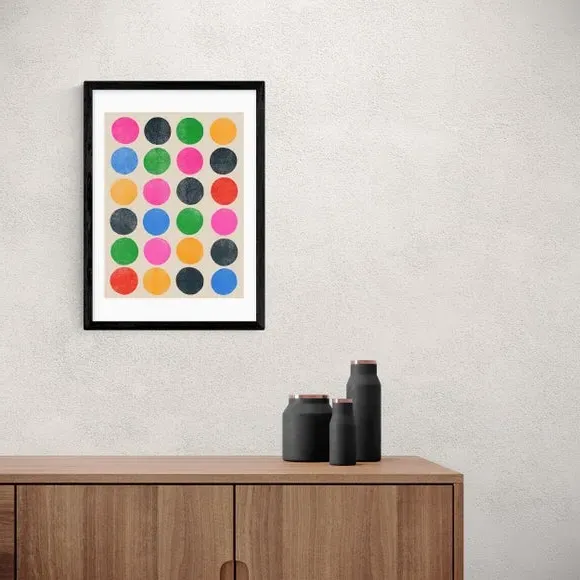Portrait Wall Print with Circles - Multicolor