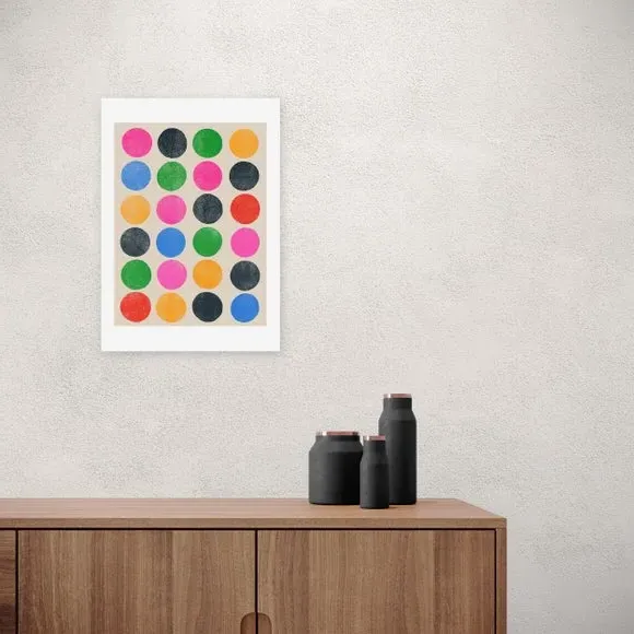 Portrait Wall Print with Circles - Multicolor image