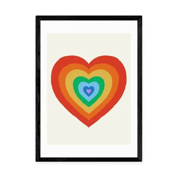 Pride Heart Print with Frame Options - Multicolor