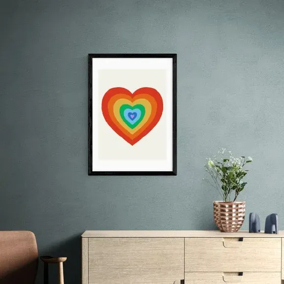 Pride Heart Print with Frame Options - Multicolor