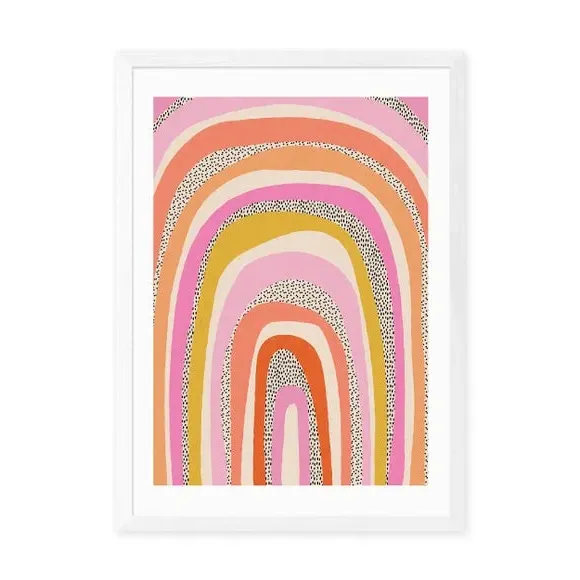 Rainbow Arches Wall Print - Pink, Paper