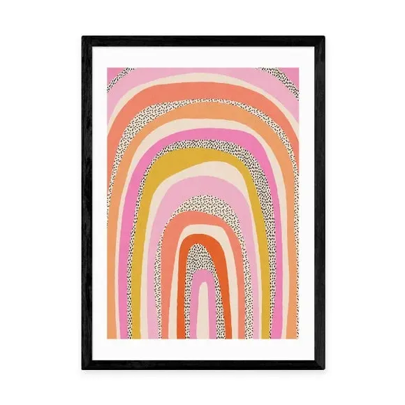 Rainbow Arches Wall Print - Pink, Paper
