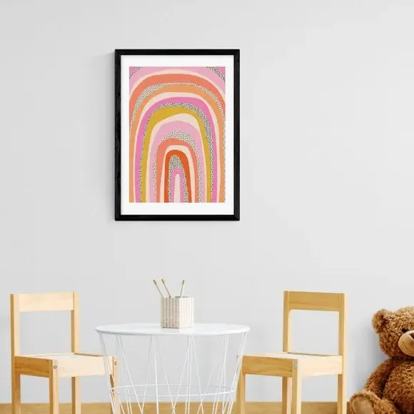Rainbow Arches Wall Print - Pink, Paper