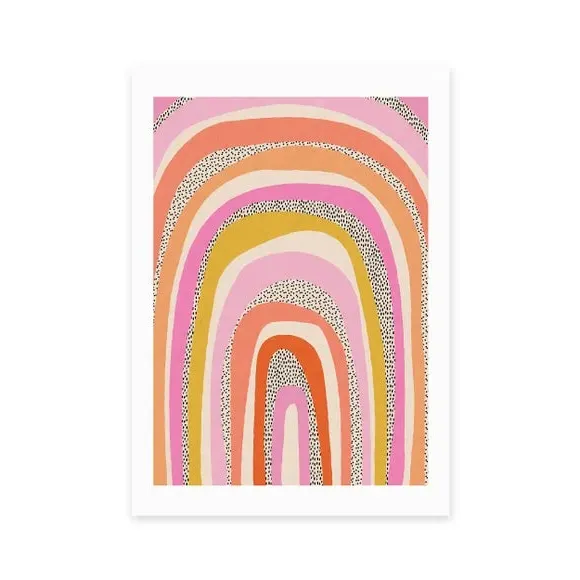 Rainbow Arches Wall Print - Pink, Paper