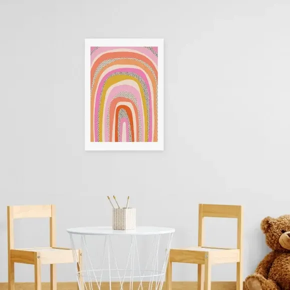 Rainbow Arches Wall Print - Pink, Paper