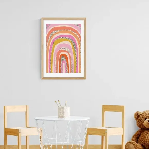 Rainbow Arches Wall Print - Pink, Paper