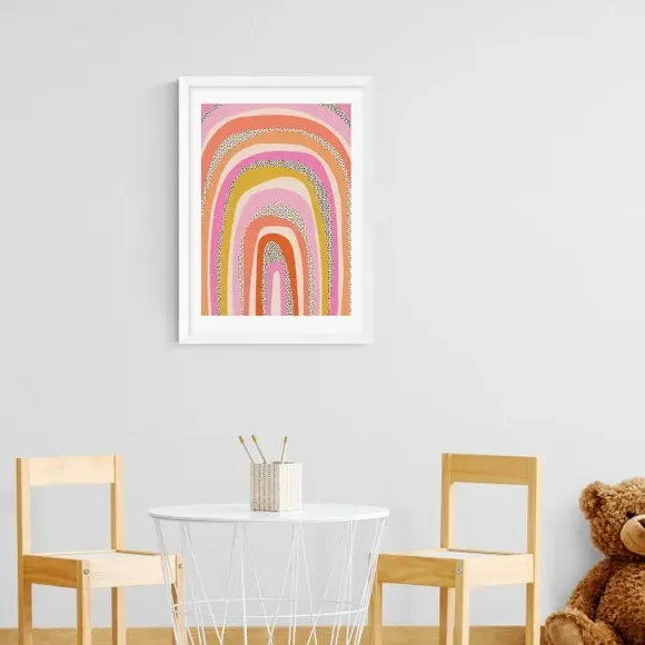 Rainbow Arches Wall Print - Pink, Paper