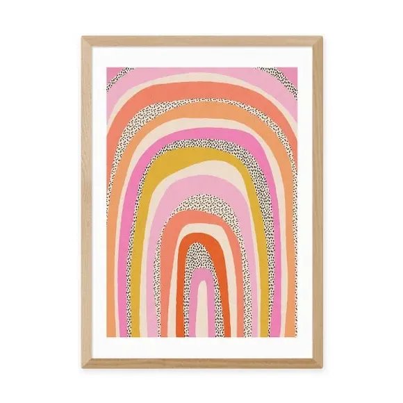 Rainbow Arches Wall Print - Pink, Paper