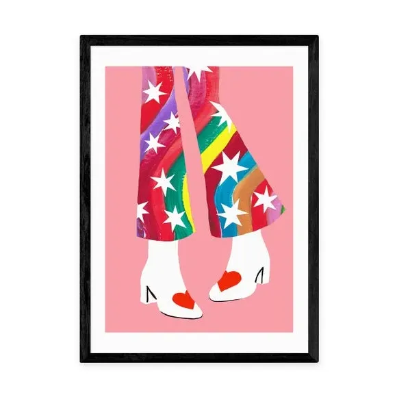 Rainbow Pants Wall Print - Multicolor, Paper