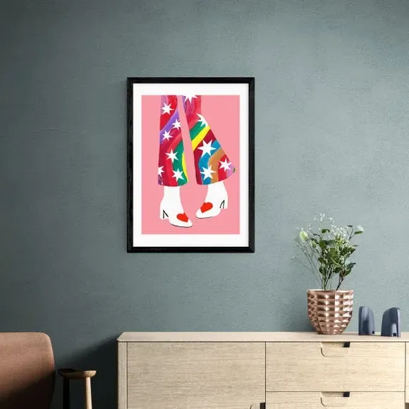 Rainbow Pants Wall Print - Multicolor, Paper