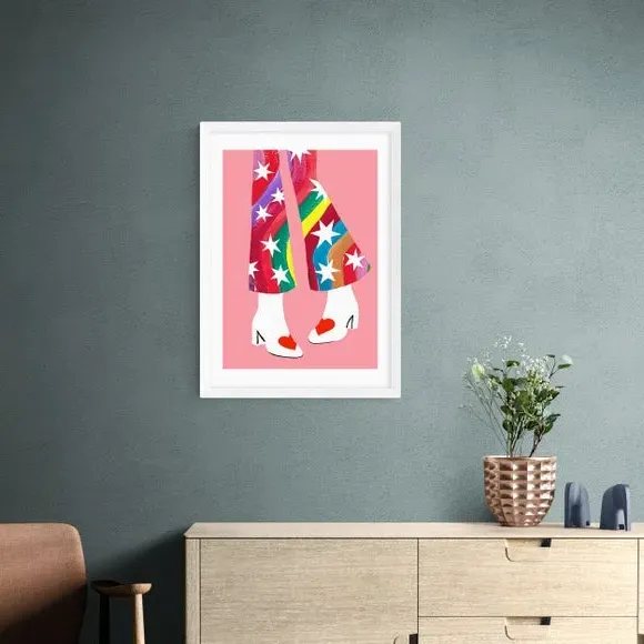 Rainbow Pants Wall Print - Multicolor, Paper