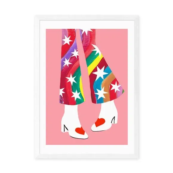 Rainbow Pants Wall Print - Multicolor, Paper
