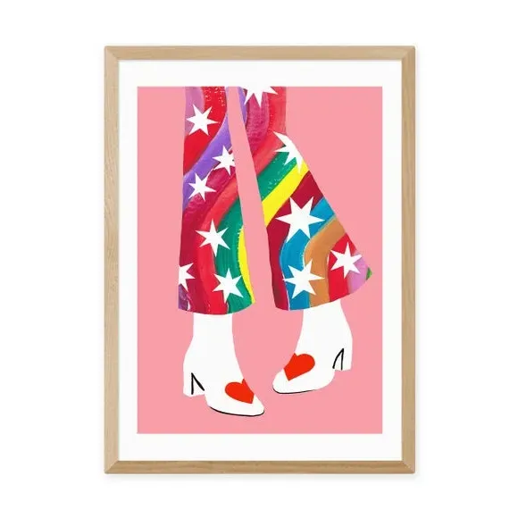 Rainbow Pants Wall Print - Multicolor, Paper
