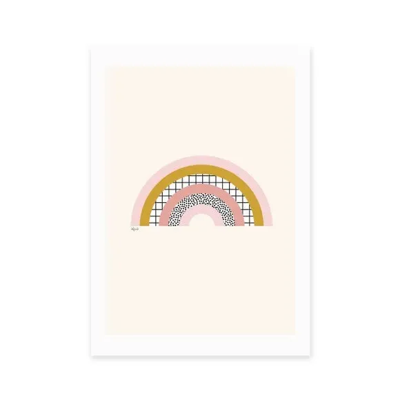 Rainbow Wall Print - White, Archival Paper