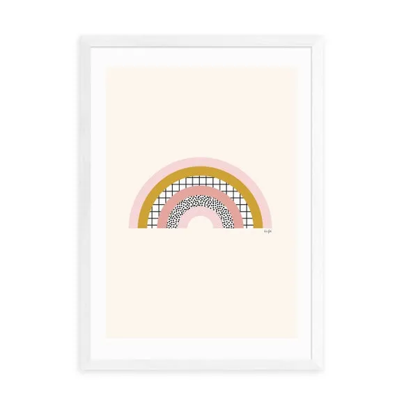 Rainbow Wall Print - White, Archival Paper