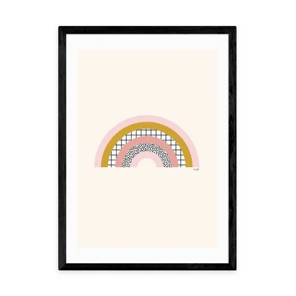 Rainbow Wall Print - White, Archival Paper