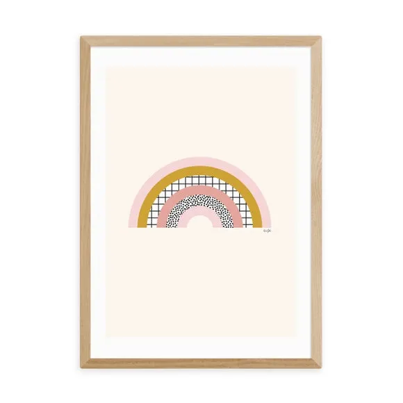 Rainbow Wall Print - White, Archival Paper