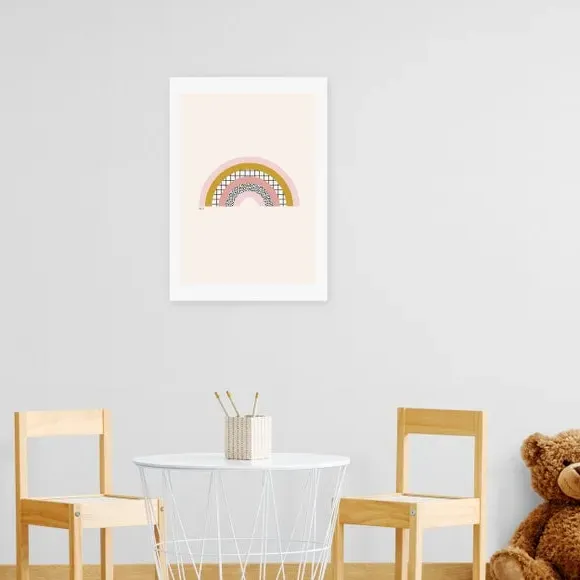 Rainbow Wall Print - White, Archival Paper image