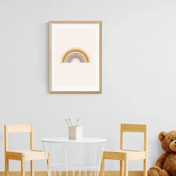 Rainbow Wall Print - White, Archival Paper