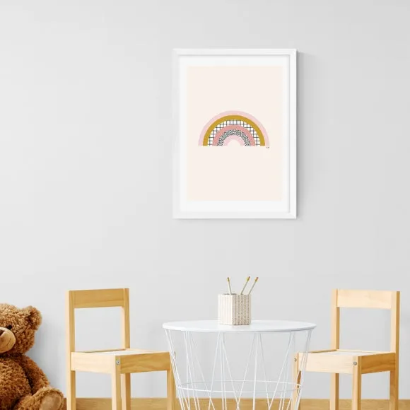 Rainbow Wall Print - White, Archival Paper