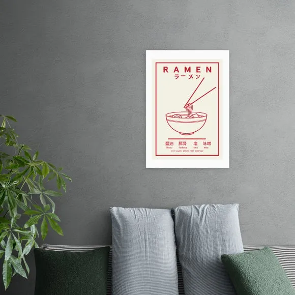 Ramen Wall Print - Red & White, Paper image
