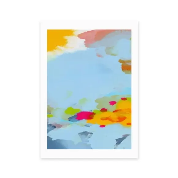 Red Poppies Field Abstract Framed Print