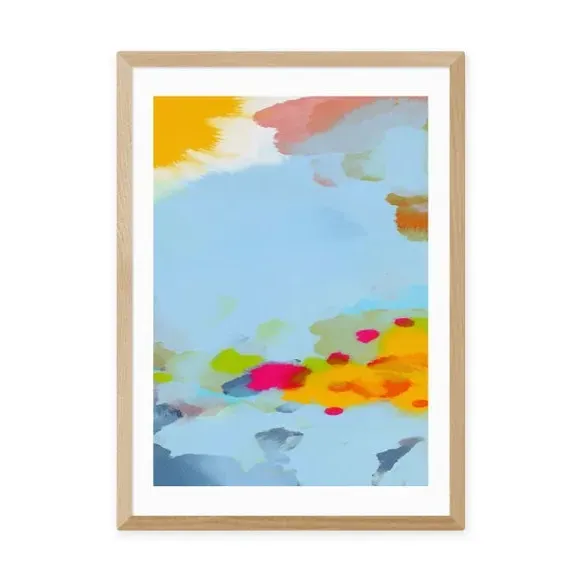 Red Poppies Field Abstract Framed Print