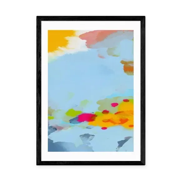 Red Poppies Field Abstract Framed Print