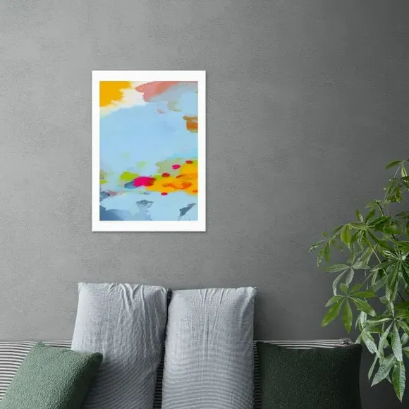 Red Poppies Field Abstract Framed Print image