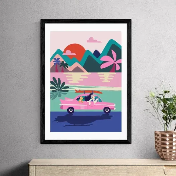 Road Trip Wall Print - Multicolor, Paper