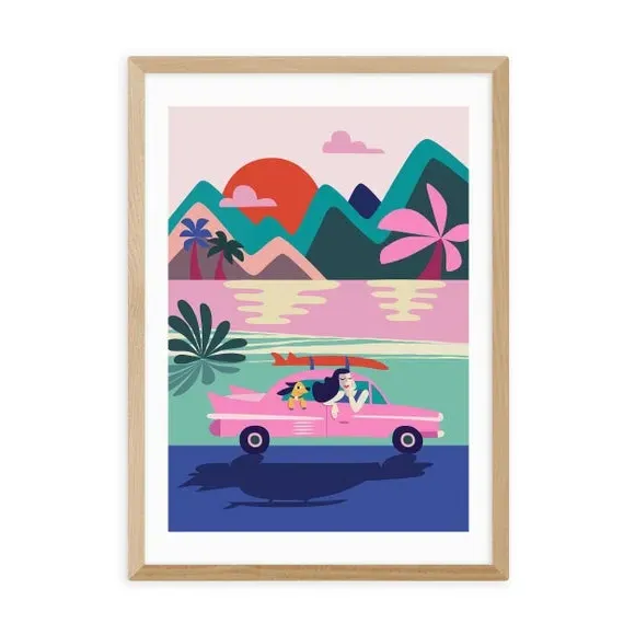 Road Trip Wall Print - Multicolor, Paper
