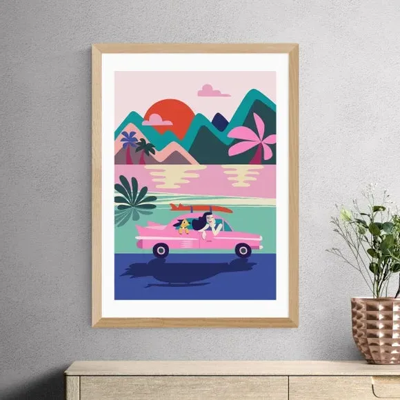 Road Trip Wall Print - Multicolor, Paper